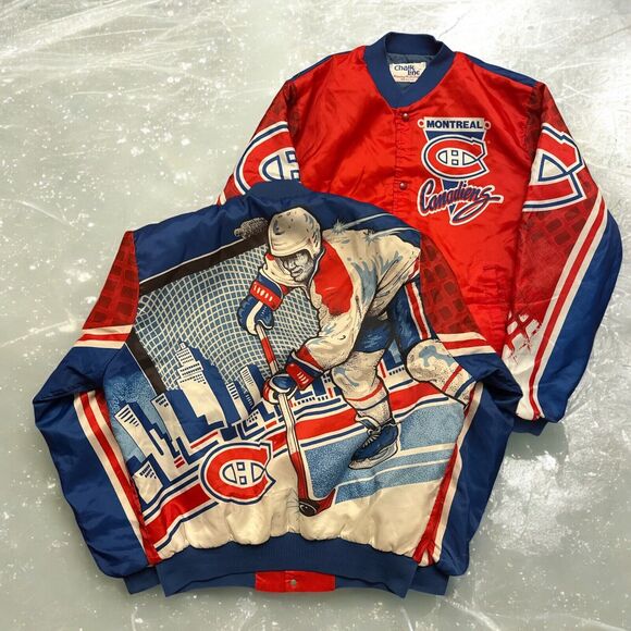 Vintage Chalk Line Montreal Canadiens Fanimation Jacket NHL Hockey 90s Large - Picture 1 of 9